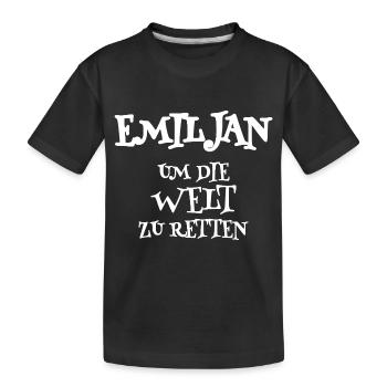 Retter Emiljan - Kinder Premium Bio T-Shirt - Schwarz - Vorne