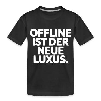 Statement: Offline ist Luxus - Kinder Premium Bio T-Shirt - Schwarz - Vorne