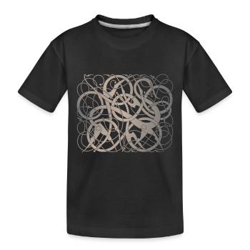 Nordische Mythologie Urnenstil Wikingerkunst neu interpretiert - Kinder Premium Bio T-Shirt - Schwarz - Vorne