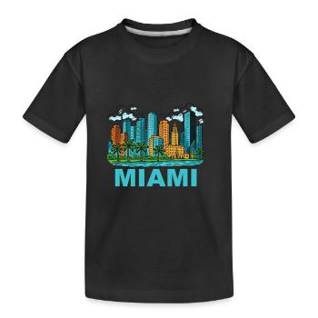 Miami City - Kids' Premium Organic T-Shirt - black - Front