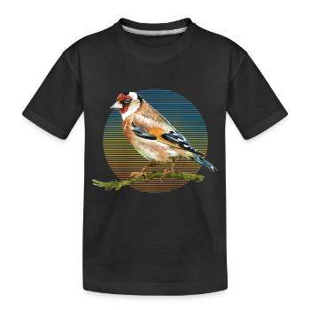 Bunter Vogel - Kinder Premium Bio T-Shirt - Schwarz - Vorne