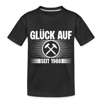 Glueck auf seit 1988 - Kinder Premium Bio T-Shirt - Schwarz - Vorne