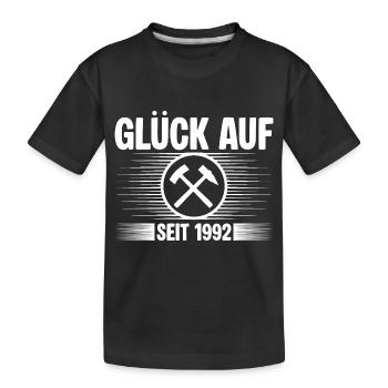 Glueck auf seit 1992 - Kinder Premium Bio T-Shirt - Schwarz - Vorne