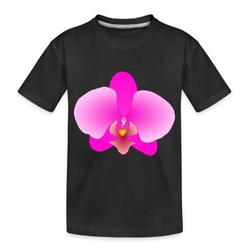 Rosa Orchidee - Kinder Premium Bio T-Shirt - Schwarz - Vorne