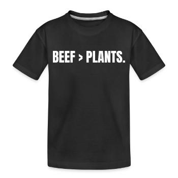 BŒUF > PLANTS | Steak carnivore au lieu de plantes - T-shirt bio Premium Enfant - noir - Devant