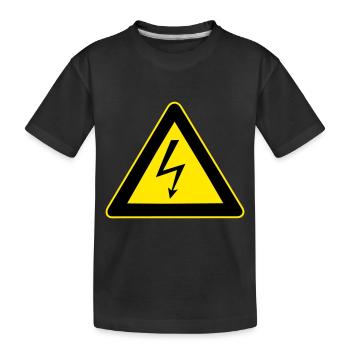 High Voltage Warning - Kids' Premium Organic T-Shirt - black - Front