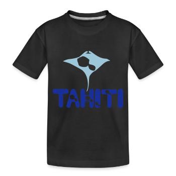 Tattoo tahiti Karte Manta 2 - Kinder Premium Bio T-Shirt - Schwarz - Vorne
