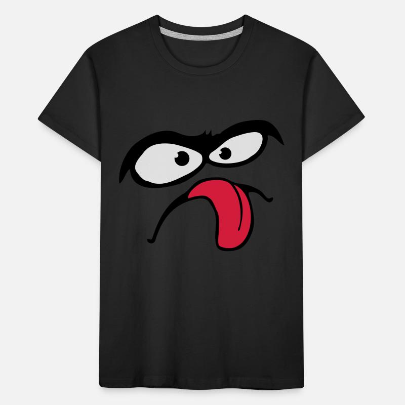 Thick Eyebrows Comic Face Tongue Stick Out Kids' Premium Organic T-Shirt