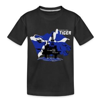 Oil Rig Oil Field North Sea Tiger Aberdeen - Kids' Premium Organic T-Shirt - black - Front