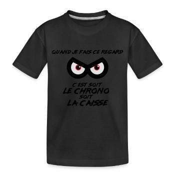 Regard de pilote : Chrono ou Caisse - T-shirt bio Premium Enfant - noir - Devant