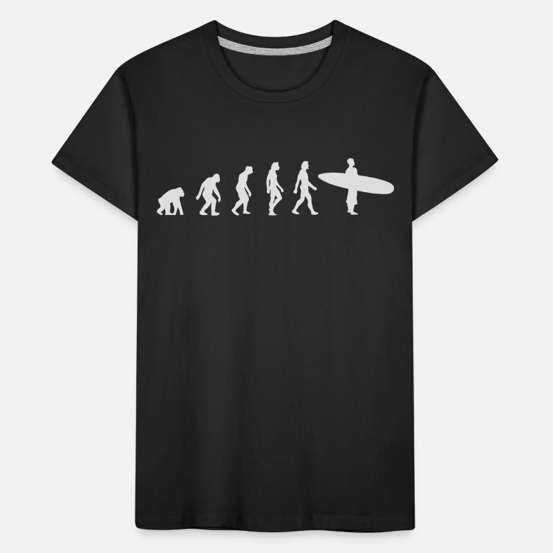 Die Evolution des Surfens Kinder Premium Bio T-Shirt