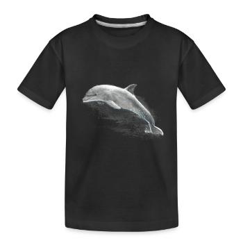 Delphin - Kinder Premium Bio T-Shirt - Schwarz - Vorne