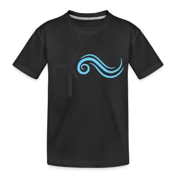 windmill windmuehle wind turbine windrad14 - Kinder Premium Bio T-Shirt - Schwarz - Vorne