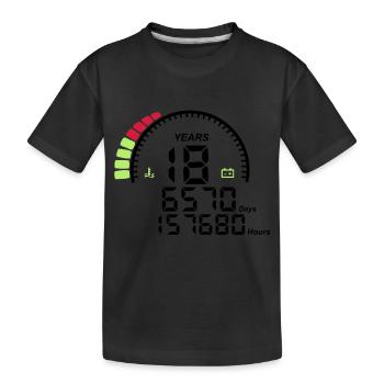 compteur anniversaire years ans 18 - T-shirt bio Premium Enfant - noir - Devant