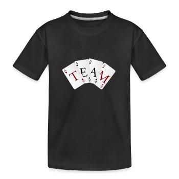 Unisex TEAM Karten Design - Kinder Premium Bio T-Shirt - Schwarz - Vorne