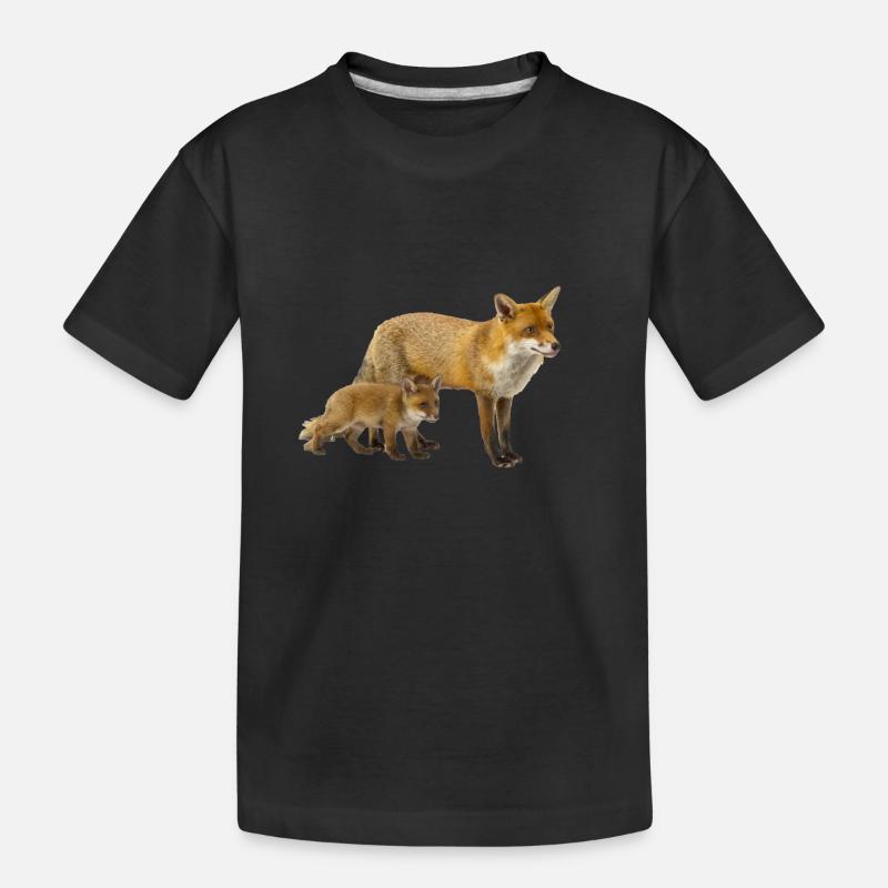 Fuchs - Kinder Premium Bio T-Shirt - Schwarz