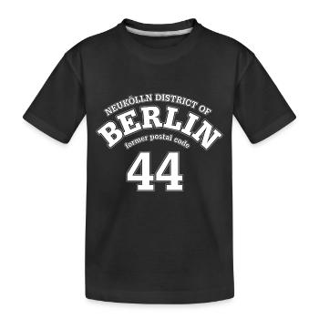 Neukölln Berlin 44 white print - Kids' Premium Organic T-Shirt - black - Front