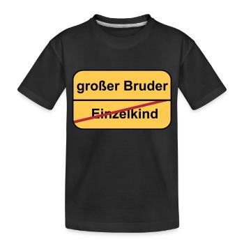großer Bruder - Kinder Premium Bio T-Shirt - Schwarz - Vorne