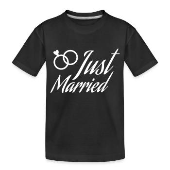 Juste mariés anneaux - T-shirt bio Premium Enfant - noir - Devant