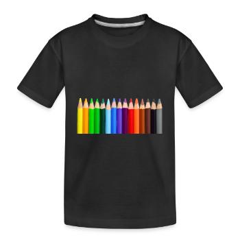 Crayons colorés - T-shirt bio Premium Enfant - noir - Devant