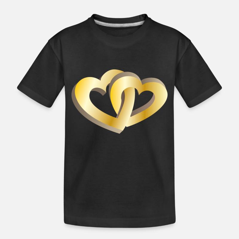 Deux coeurs d'or - T-shirt bio Premium Enfant - noir