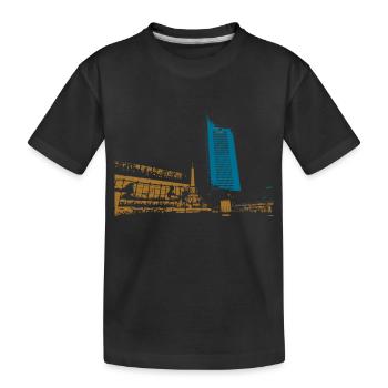 Leipzig Gewandhaus Uni Riese Geschenkidee - Kinder Premium Bio T-Shirt - Schwarz - Vorne