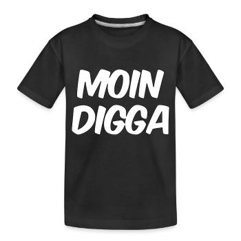 Moin Digga Hamburg - Kinder Premium Bio T-Shirt - Schwarz - Vorne