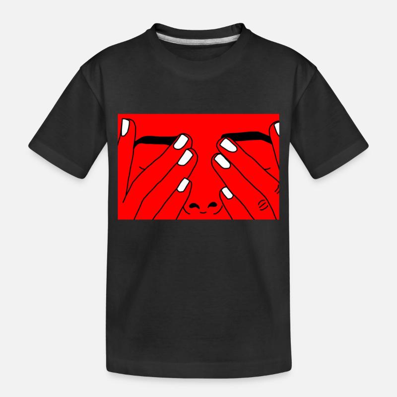 Face red white - Kinder Premium Bio T-Shirt - Schwarz