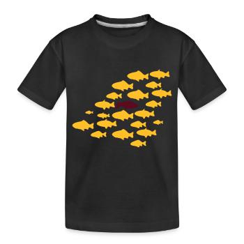 Gegen den Strom Schwimmen - Kinder Premium Bio T-Shirt - Schwarz - Vorne