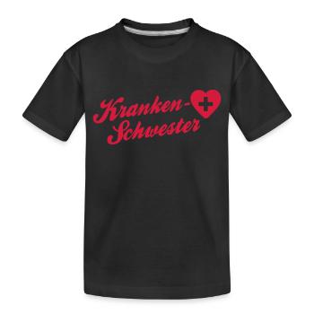 krankenschwester - Kinder Premium Bio T-Shirt - Schwarz - Vorne