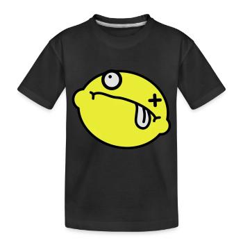 Dead Lemon Smiley - Kids' Premium Organic T-Shirt - black - Front