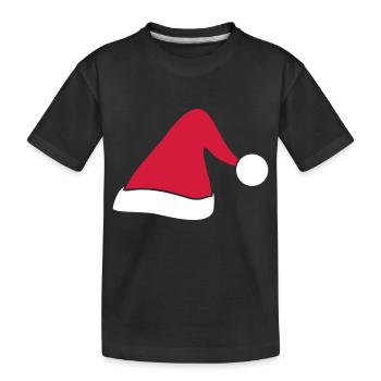 Weihnachtsmütze// Weihnachtsfeier// Weihnachtsmann - Kinder Premium Bio T-Shirt - Schwarz - Vorne