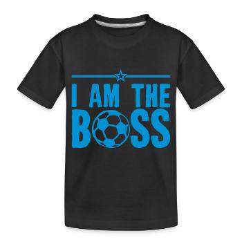 Fußball Zitat ich bin der Chef Humor - Kinder Premium Bio T-Shirt - Schwarz - Vorne