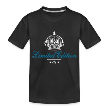 Limited Edition 1/1 Krone 2 - Farbwechsel - Kinder Premium Bio T-Shirt - Schwarz - Vorne