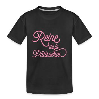 Reine de la patisserie - T-shirt bio Premium Enfant - noir - Devant