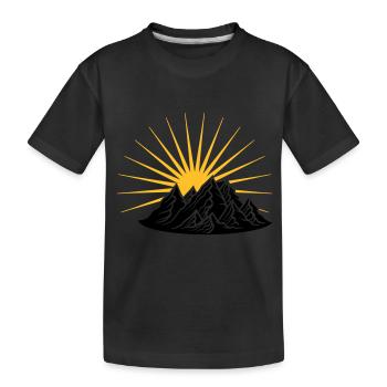 hohe berge gebirge sonne bergsteiger urlaub ferien - Kinder Premium Bio T-Shirt - Schwarz - Vorne