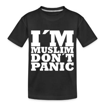 I´m Muslim dont panic kein panik - Kinder Premium Bio T-Shirt - Schwarz - Vorne