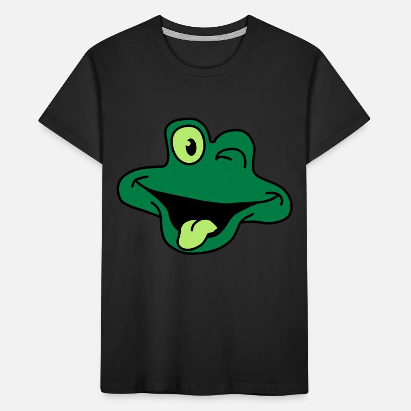Cheeky Comic Frog Face Kinder Premium Bio T-Shirt