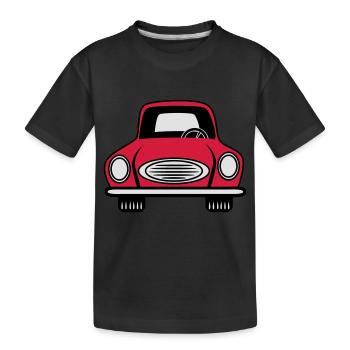 Auto grill Wagen Fahrzeug - Kinder Premium Bio T-Shirt - Schwarz - Vorne
