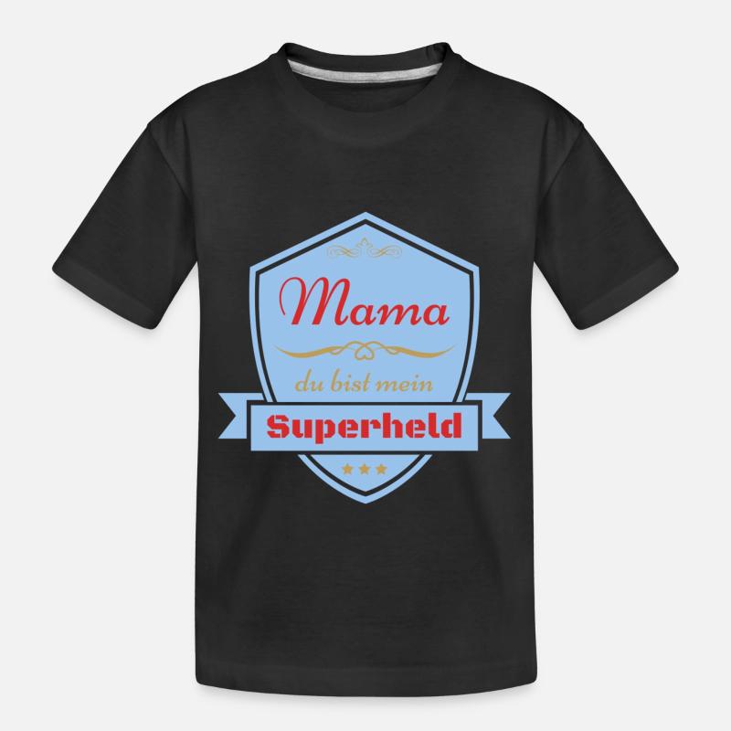 Mama Superheld - Kinder Premium Bio T-Shirt - Schwarz