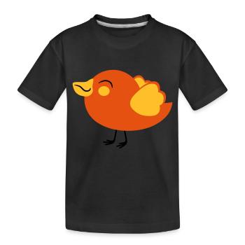 kleines nettes voegelchen spatz - Kinder Premium Bio T-Shirt - Schwarz - Vorne
