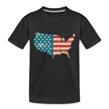 Amerika Vintage Flagge - United States - USA-Land - T-shirt bio Premium Enfant - noir - Devant