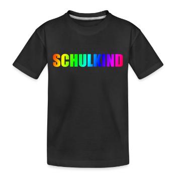 SCHULKIND 2025 - EINSCHULUNG - REGENBOGENFARBEN - Kinder Premium Bio T-Shirt - Schwarz - Vorne