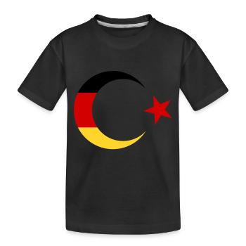German and Turkish flag - Kids' Premium Organic T-Shirt - black - Front