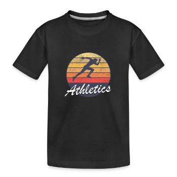 Sunset Athletics Track and field at sunset - Kids' Premium Organic T-Shirt - black - Front