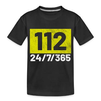 112 24 7 fire brigade - Kids' Premium Organic T-Shirt - black - Front