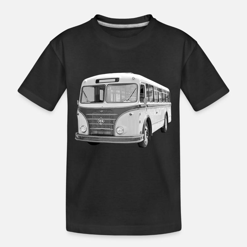 Bus IFA H6B Werdau DDR Oldtimer Ostalgie - Kinder Premium Bio T-Shirt - Schwarz