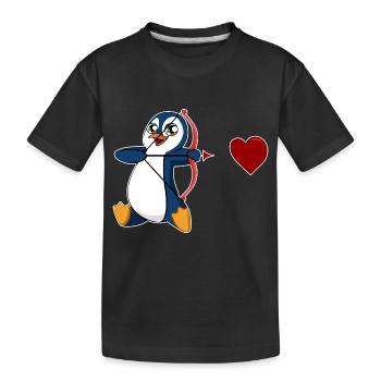 pingouin saint-valentin empereur manchot roi manchot - T-shirt bio Premium Enfant - noir - Devant