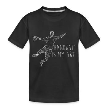 handball sport handballer handballteam sprungwurf - Kinder Premium Bio T-Shirt - Schwarz - Vorne