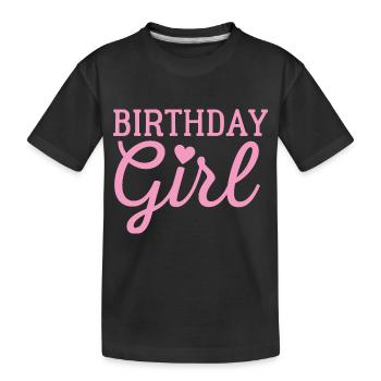 Fille d’anniversaire - T-shirt bio Premium Enfant - noir - Devant